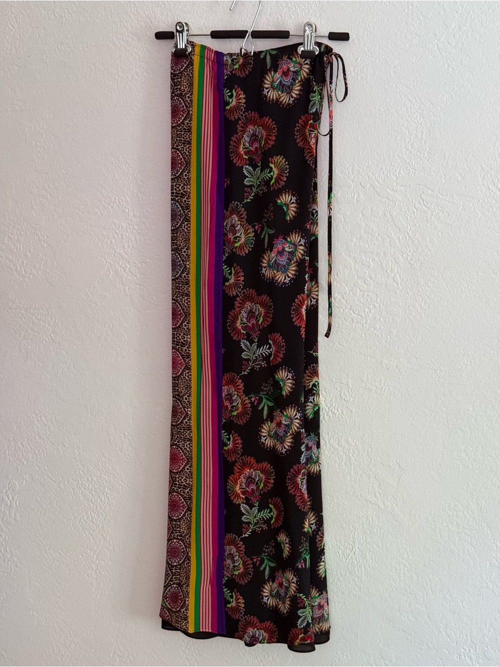 ALEXIS Mixed Print Wide Leg Pants Whimsygoth Boho Stripes Floral Leopard Small